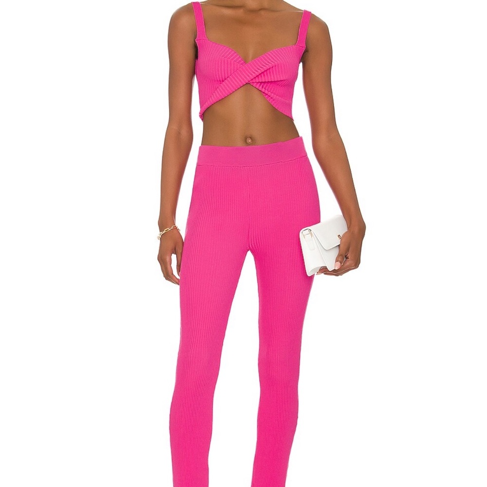 Hot pink knit set size xs superdown revolve NWOT
